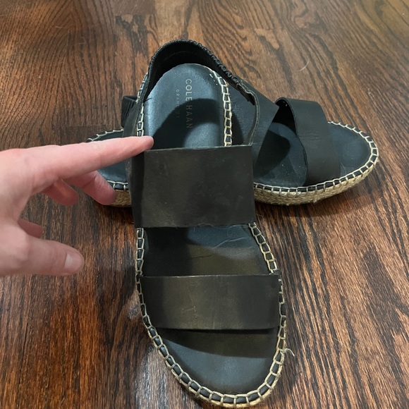 Black Leather Cole Haan Sandals - Picture 1 of 4